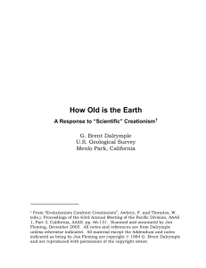 How Old is the Earth - A Reply to Scientific Creationism