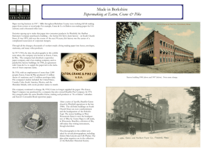 Made in Berkshire Papermaking at Eaton, Crane & Pike