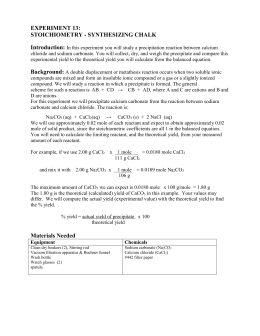 stoichiometry of a precipitation reaction lab report How to use mole ratios from a balanced reaction to calculate amounts to calculate amounts of reactants and products is called stoichiometry report a mistake. stoichiometry of a precipitation reaction lab report How to use mole ratios from a balanced reaction to calculate amounts to calculate amounts of reactants and products is called stoichiometry report a mistake.