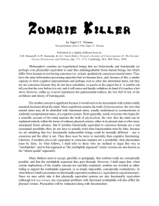 Zombie Killer - Association for the Scientific Study of Consciousness