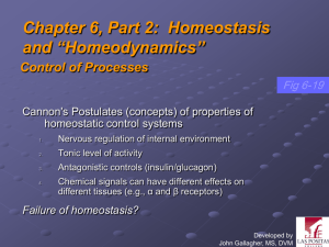 Chapter 6, Part 2: Homeostasis and “Homeodynamics”