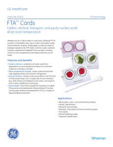 FTA™ Cards - GE Healthcare Life Sciences
