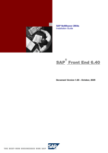 SAP Front End Installation Guide
