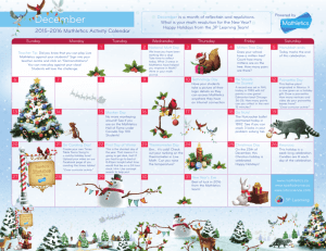 December Mathletics calendar