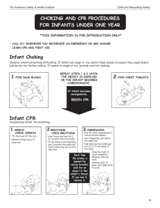 CHOKING AND CPR PROCEDURES FOR INFANTS UNDER ONE