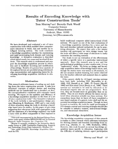 1992-Results of Encoding Knowledge with Tutor Construction Tools