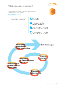 Needs Approach Benefits/cost Competition