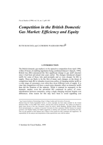 Competition in the British Domestic Gas Market: Efficiency and Equity
