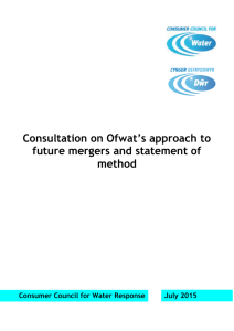 CCWater's response to Ofwat's approach to future mergers and