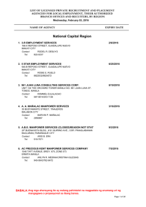 National Capital Region - Bureau of Local Employment