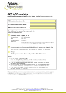 Additional Investment Notification Form