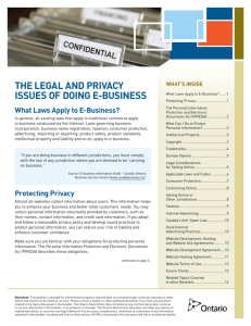 The Legal and Privacy Issues of Doing E