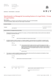 Questionnaire on Managerial Accounting System of a