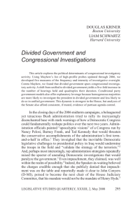 Divided Government and Congressional Investigations
