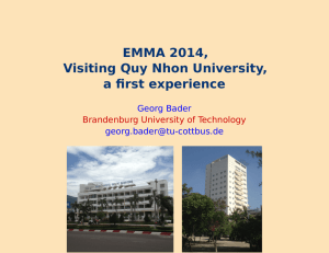 EMMA 2014, Visiting Quy Nhon University, a first experience