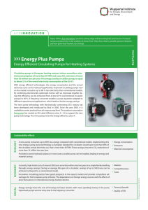 Eco-Innovation: Energy Plus Pumps