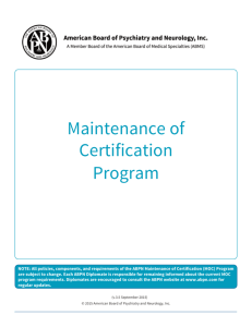 Maintenance of Certification Program