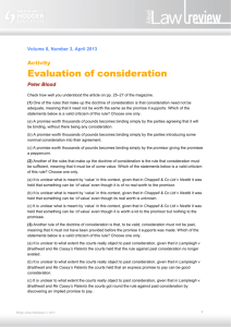Evaluation of consideration