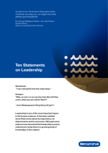 Ten Statements on Leadership