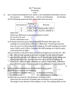 BE 3 Semester Surveying-I Unit-I Q. (a) In reciprocal leveling the
