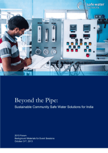 Beyond the Pipe: - Safe Water Network