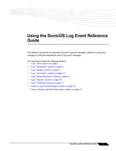 Using the SonicOS Log Event Reference Guide