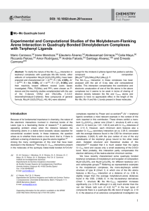 Experimental and Computational Studies of the Molybdenum