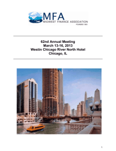 62nd Annual Meeting March 13-16, 2013 Westin Chicago River