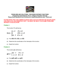 Piecewise-Defined Functions - College of Southern Nevada