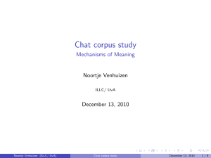 Chat corpus study - Mechanisms of Meaning