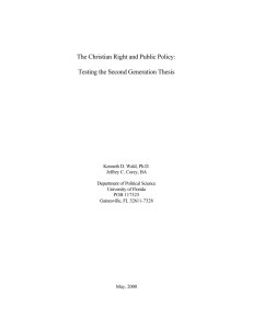 The Christian Right and Public Policy: Testing the