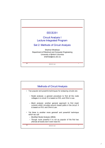 EECE251 Circuit Analysis I Lecture Integrated Program Set 2