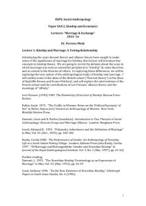 1 HSPS: Social Anthropology Paper SAN 2, Kinship and Economics