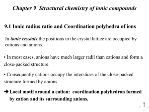 Chapter 9 Structural chemistry of ionic compounds