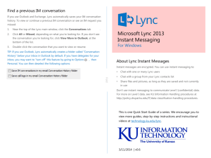 Microsoft Lync 2013 Instant Messaging