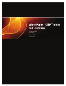 White Paper – CITP Training and Education