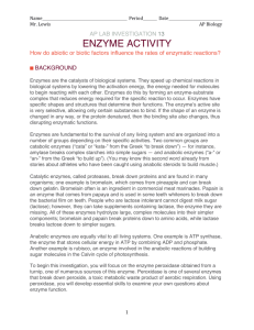 AP LAB Investigation 13: Enzyme Activity