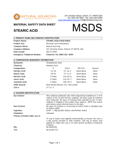 (MSDS) Stearic Acid - Natural Sourcing, LLC