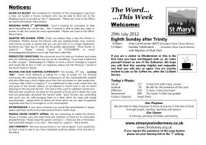 The Word...This Week, Eighth Sunday after Trinity 2012