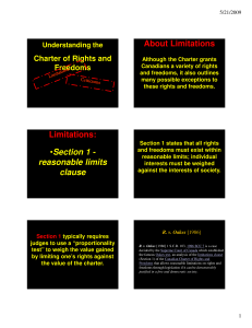 About Limitations Limitations: •Section 1