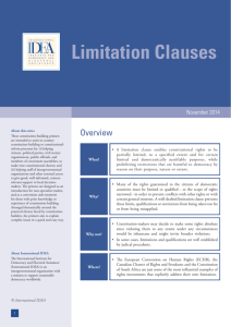 Limitation Clauses - International IDEA