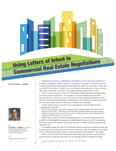 Using Letters of Intent in Commercial Real Estate Negotiations