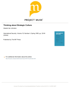 Thinking about Strategic Culture