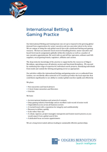 View our full track-record in senior betting and gaming recruitment