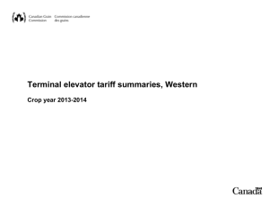 Archived - Terminal elevator tariff summaries, Western