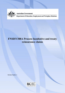 FNSISV308A Process facultative and treaty reinsurance claims