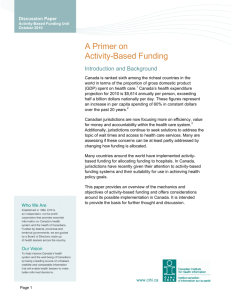 A Primer Activity-Based Funding