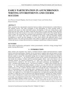 early participation in asynchronous writing environments and course