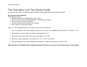 The Outsiders Unit Test Study Guide