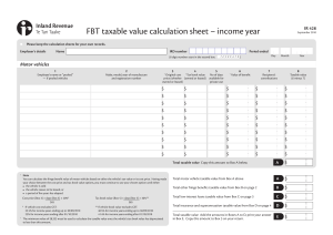 FBT taxable value calculation sheet – income year
